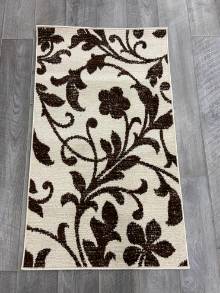 Коврик № 1295,кремовый с черным,размер 0,8 на 1,35 метра