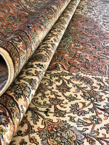 ковер ручной работы Шелковый Индийский ковер ручной работы Kashmir (Кашмир кашан) 3.73x2.79 — фото 2