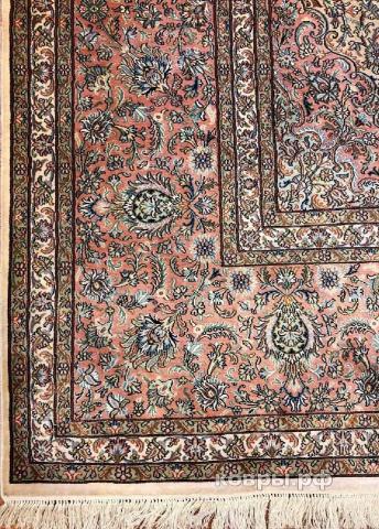 ковер ручной работы Шелковый Индийский ковер ручной работы Kashmir (Кашмир кашан) 3.73x2.79 — фото 3