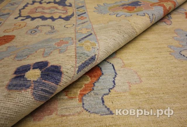 ковер ручной работы Шелковый Афганский ковер ручной работы Oushak (Ушак) 4.26x3.08 — фото 4
