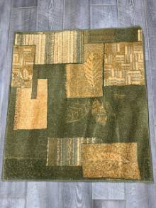 Коврик № 1424,бежево-зеленый,размер 0,9 на 1 метр(шерсть)