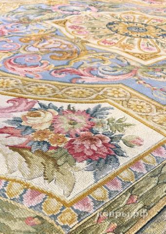 ковер ручной работы Китайский ковер ручной работы из шелка и шерсти Savonnery (Савоннери) 3.03x2.52 — фото 4