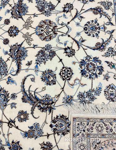 ковер ручной работы Иранский ковер ручной работы из шелка и шерсти Nain (Наин) 4.06x3.02 — фото 6