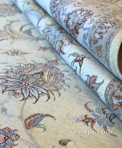 ковер ручной работы Иранский ковер ручной работы из шелка и шерсти Tabriz (Табриз Авшан) 2.45x2 — фото 4