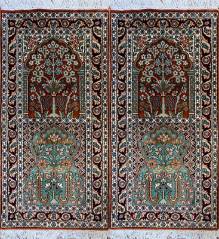 Шелковый Индийский ковер ручной работы Kashmir (Кашмир) 0.95x0.49