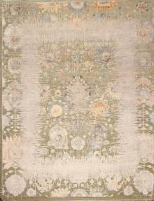 Индийский ковер ручной работы из шелка и шерсти 3.05x2.52