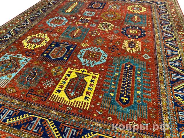 ковер ручной работы Шелковый Афганский ковер ручной работы Сhoubi (Чуби файн) 4.97x3.96 — фото 8