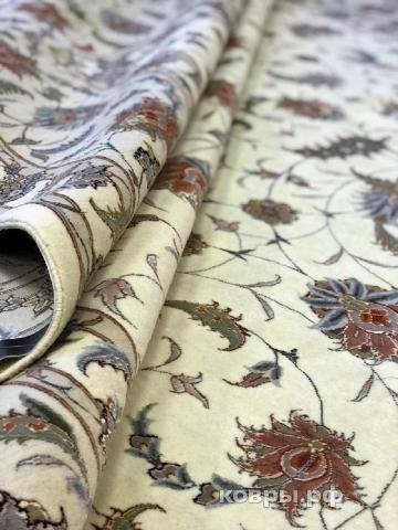 ковер ручной работы Иранский ковер ручной работы из шелка и шерсти Tabriz (Табриз Авшан) 3.95x2.7 — фото 2