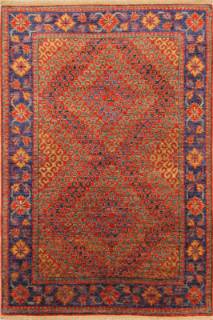 Шелковый Афганский ковер ручной работы Сhoubi (Чуби файн) 1.8x1.26