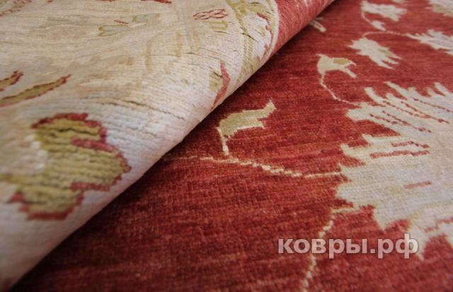 ковер ручной работы Шелковый Афганский ковер ручной работы Сhoubi Ziegler (Чуби зиглер) 4.16x3.03 — фото 4