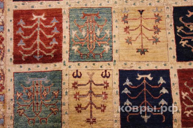 ковер ручной работы Шелковый Афганский ковер ручной работы Сhoubi (Чуби бахтияри) 3.68x2.75 — фото 2