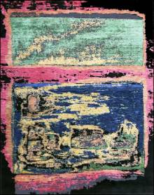 Дизайнерский Индийский ковер ручной работы из шелка и шерсти 3.1x2.43