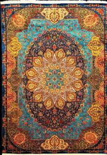 Шелковый Индийский ковер ручной работы Kashmir (Кашмир)  3.3x2.36