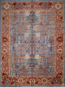 Шелковый Афганский ковер ручной работы Сhoubi (Чуби файн) 3.6x2.72