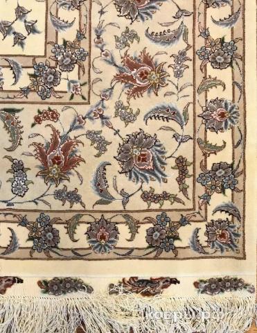 ковер ручной работы Иранский ковер ручной работы из шелка и шерсти Tabriz (Табриз Авшан) 3.95x2.7 — фото 5