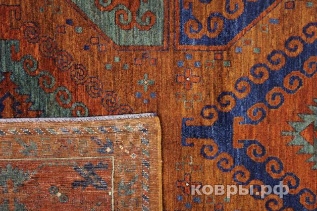 ковер ручной работы Афганский ковер ручной работы из шелка и шерсти Temir Baluch (Темир Балуч) 3.88x2.7 — фото 3