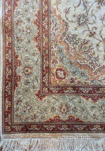 ковер ручной работы Шелковый Иранский ковер ручной работы Qum (Кум) 2.37x1.49 — фото 3