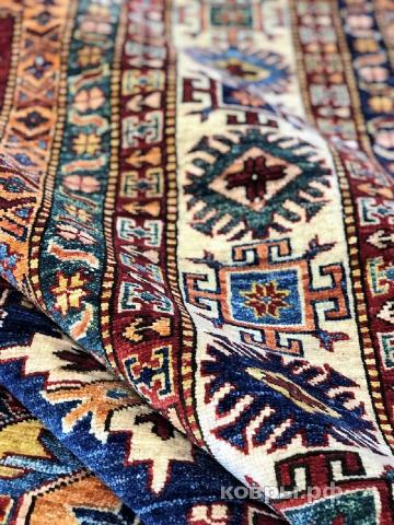 ковер ручной работы Шерстяной Афганский ковер ручной работы Kazakh (Казах) 3.65x2.77 — фото 4