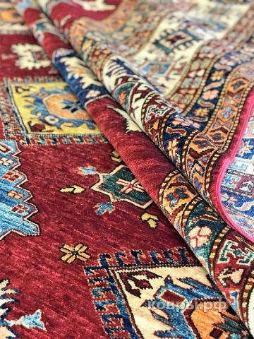 ковер ручной работы Шерстяной Афганский ковер ручной работы Kazakh (Казах) 3.65x2.77 — фото 5