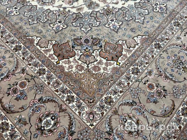 ковер ручной работы Иранский ковер ручной работы из шелка и шерсти Isfahan (Исфахан) 4.08x3.06 — фото 4