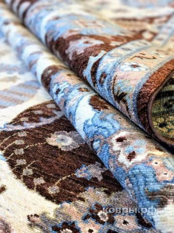 ковер ручной работы Шелковый Афганский ковер ручной работы Сhoubi (Чуби фараан) 3.37x2.66 — фото 3