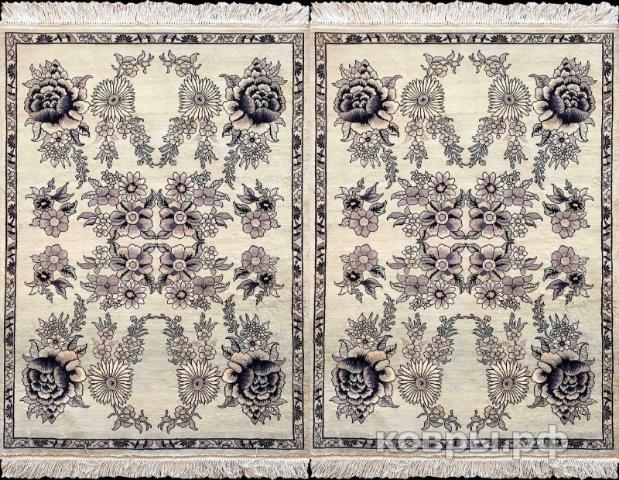 ковер ручной работы Шелковый Китайский ковер ручной работы 300 lines (300 линий) 0.93x0.6 — фото 2