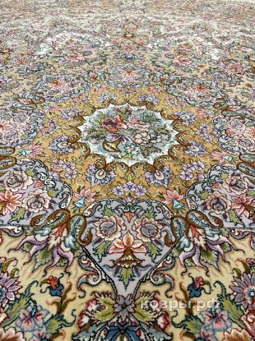 ковер ручной работы Иранский ковер ручной работы из шелка и шерсти Tabriz (Табриз) 3.5x3.5 — фото 3