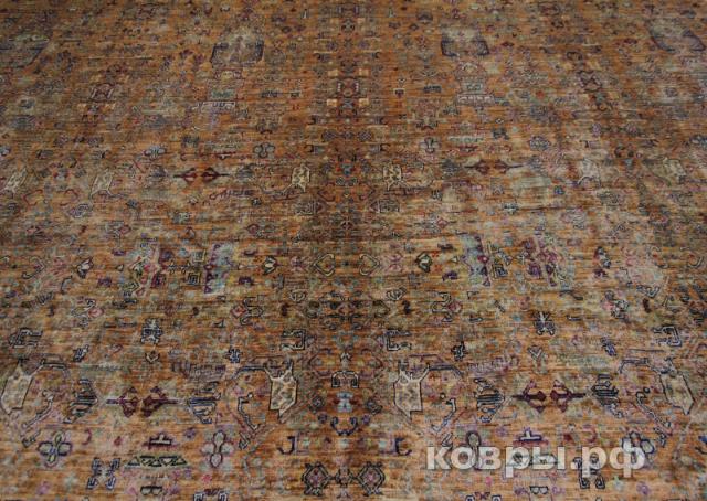 ковер ручной работы Шелковый Афганский ковер ручной работы Сhoubi (Чуби файн) 3.64x2.73 — фото 2