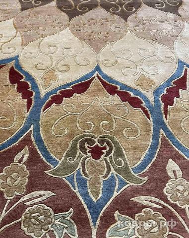 ковер ручной работы Китайский ковер ручной работы из шелка и шерсти 3.66x4.57 — фото 4