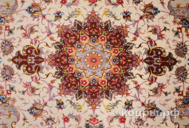 ковер ручной работы Иранский ковер ручной работы из шелка и шерсти Tabriz (Табриз Олия) 1.5x1.04 — фото 3