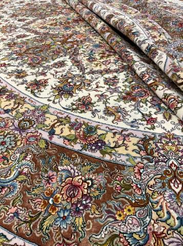 ковер ручной работы Иранский ковер ручной работы из шелка и шерсти Tabriz (Табриз) 3.5x3.5 — фото 5