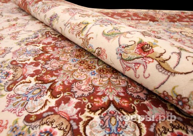 ковер ручной работы Иранский ковер ручной работы из шелка и шерсти Tabriz (Табриз Олия)  2.1x1.53 — фото 2