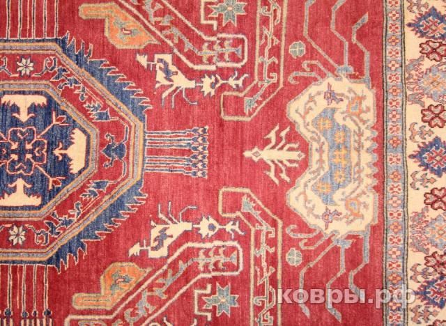 ковер ручной работы Афганский ковер ручной работы из шелка и шерсти Kazakh (Казах) 2.95x2.17 — фото 3