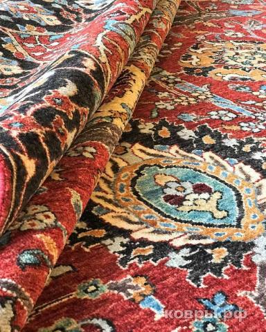 ковер ручной работы Афганский ковер ручной работы из шелка и шерсти Bidjar (Биджар) 3.64x2.72 — фото 5