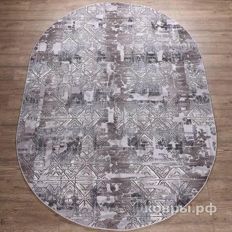 ковер OZKAPLAN Kalahari W7212 L.GREY / D.BEİGE овал