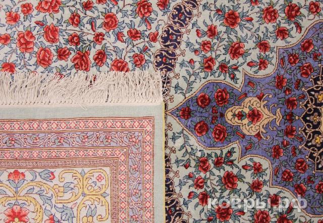 ковер ручной работы Шелковый Китайский ковер ручной работы 1.41x2.14 — фото 4