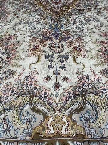ковер ручной работы Иранский ковер ручной работы из шелка и шерсти Tabriz (Табриз) 3.58x2.52 — фото 3