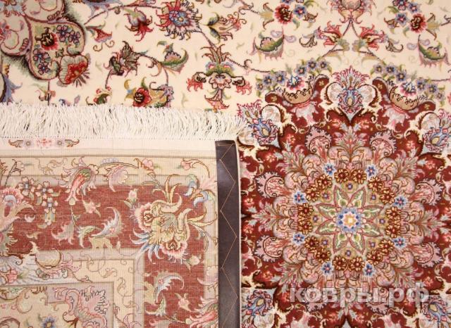 ковер ручной работы Иранский ковер ручной работы из шелка и шерсти Tabriz (Табриз Олия)  2.1x1.53 — фото 3