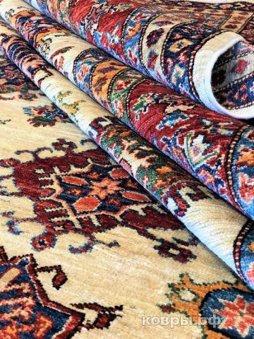 ковер ручной работы Шелковый Афганский ковер ручной работы Kazakh (Казах) 3.57x2.63 — фото 3